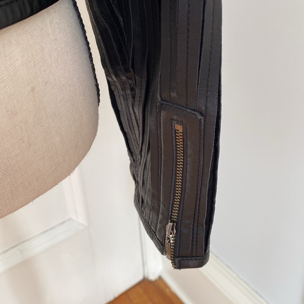 Designer Black Leather Jacket. - image 5